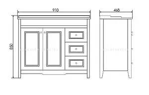 Тумба-умывальник напольная Comforty Тбилиси 90 белый 00003132630CF Тумба-умывальник напольная Comforty Тбилиси 90 белый 00003132630CF, 2
