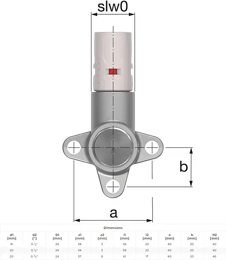Водорозетка push-fit 20мм x ½&quot;в Comap MultiSkin 9473GP 9473GP2012