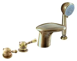 Смеситель на борт ванны на 4 отверстия Rav Slezak Labe бронза L071.5PSM, 1