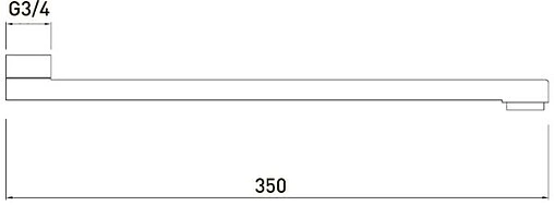 Излив длинный плоский 35см Gross Aqua L 35 хром GS0226