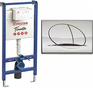 Инсталляция для подвесного унитаза Set 3 в 1 Pestan Fluenta SET40006356PC с кнопкой хром глянцевый Инсталляция для подвесного унитаза Set 3 в 1 Pestan Fluenta SET40006356PC с кнопкой хром глянцевый, 1