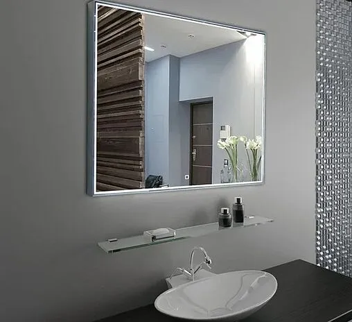 Зеркало с подсветкой Continent Sting Led 90x70 с подогревом серый ЗЛП373