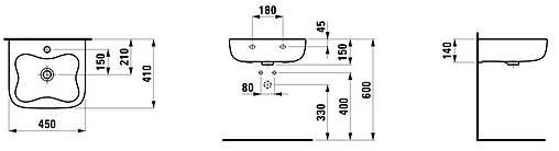 Раковина Laufen Florakids 45 красный/белый 8.1503.1.062.104.1