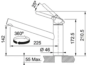 Смеситель для кухни Franke Orbit хром 115.0623.054, 2
