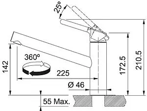 Смеситель для кухни Franke Orbit миндаль/хром 115.0623.146, 2