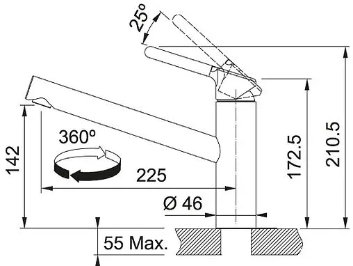 Смеситель для кухни Franke Orbit графит/хром 115.0623.132