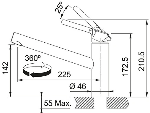 Смеситель для кухни Franke Orbit хром 115.0623.054