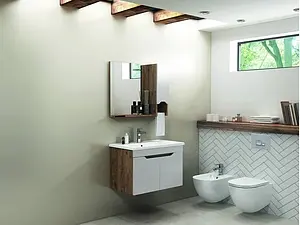 Шкаф-зеркало ISVEA Onda 80 орех/белый 24ON2001080I Шкаф-зеркало ISVEA Onda 80 орех/белый 24ON2001080I, 4