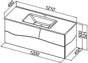 Тумба-умывальник подвесной Allen Brau Glority 120 дуб антик 1.35003.NW+1.35010.20, 2