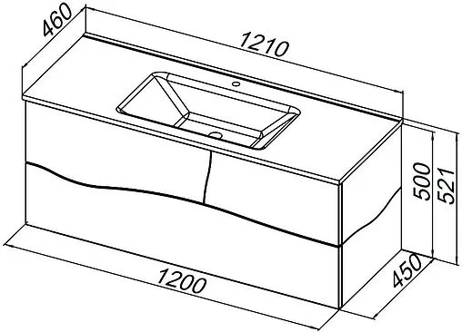 Тумба-умывальник подвесной Allen Brau Glority 120 дуб антик 1.35003.NW+1.35010.20