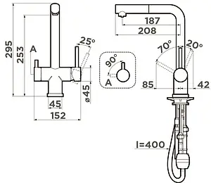 Смеситель для кухни с подключением к фильтру и выдвижным изливом Omoikiri Takamatsu-S-BN нержавеющая сталь 4994346 Смеситель для кухни с подключением к фильтру и выдвижным изливом Omoikiri Takamatsu-S-BN нержавеющая сталь 4994346, 2