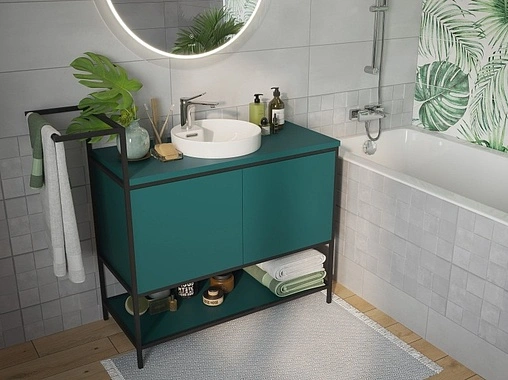 Тумба-умывальник напольная Cersanit Botanique 80 зелёный 63014+