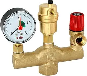 Группа безопасности котла до 50 кВт 1&quot; 3 бар Uni-Fitt 252G4530, 1