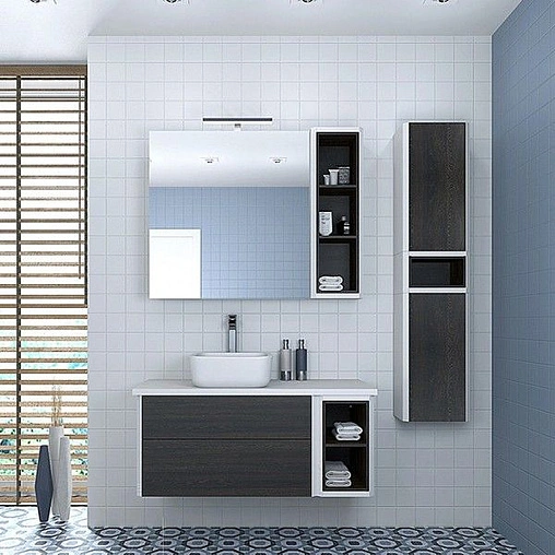 Модуль подвесная с ящиками подвесная Aquaton Брук 80 дуб феррара/белый 1A202001BCDF0 Модуль подвесная с ящиками подвесная Aquaton Брук 80 дуб феррара/белый 1A202001BCDF0