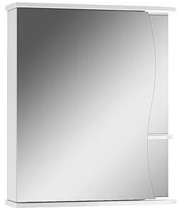 Шкаф-зеркало Айсберг Волна 1-60 L белый DA1034HZ, 1