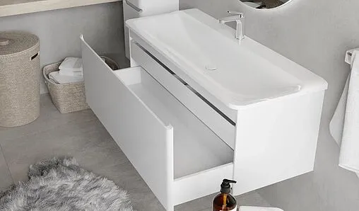 Тумба-умывальник подвесная Raval Welto 120 белый Wel.01.120/P/W/RL+Solo.08.120/W/RL