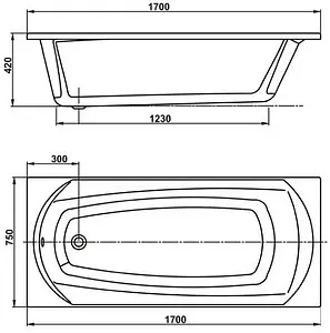 Ванна акриловая Vagnerplast Ebony 170x75 VPBA170EBO2X-04 Ванна акриловая Vagnerplast Ebony 170x75 VPBA170EBO2X-04, 2