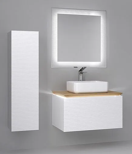 Тумба под умывальник подвесная Jorno Karat 80 белый Kar.01.80/P/W