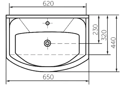 Раковина Rosa Элеганс 65 белый Вн МуБ07
