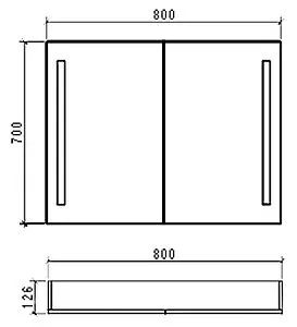 Шкаф-зеркало BelBagno 80 хром SPC-2A-DL-BL-800, 2
