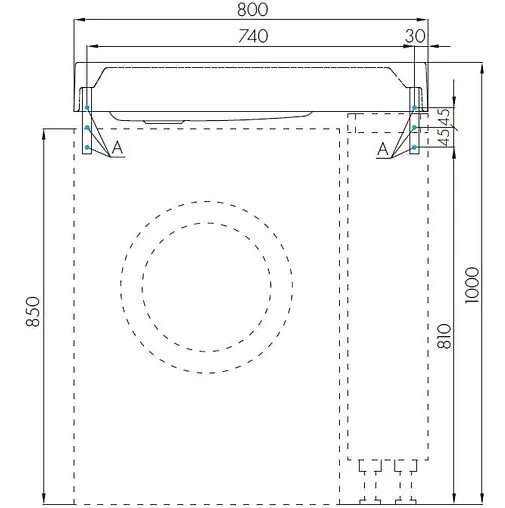 Раковина Aquaton Рейн 80 L графит 1A72113KRW210