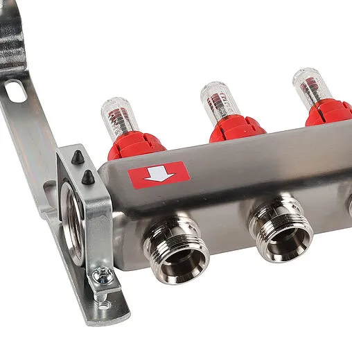 Группа коллекторная с расходомерами 9 отводов 1&quot;в/в x ¾&quot;ек Rommer RMS-1201-000009