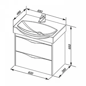 Тумба под умывальник Aquanet Франка 65 белый 00183051, 2