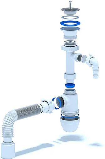 Сифон бутылочный для раковины Ани Пласт белый C1310 Сифон бутылочный для раковины Ани Пласт белый C1310