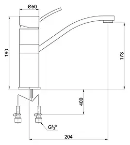 Смеситель для кухни Timo Berta чёрный матовый 0303FN black, 2