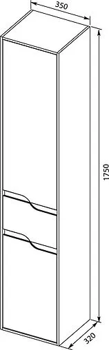 Шкаф-пенал подвесной Aquanet Модена 35 R белый 00196967