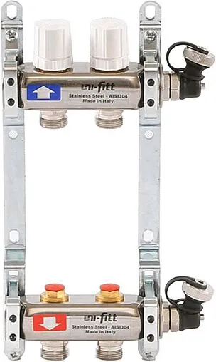 Группа коллекторная распределительная 2 отвода 1&quot;в/в x ¾&quot;ек Uni-fitt 451I4302