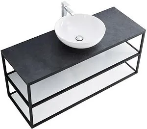 Консоль с умывальником подвесная Cezares Cadro 120 чёрный CADRO-120/46/58-2C-SO-MET-ST+ Консоль с умывальником подвесная Cezares Cadro 120 чёрный CADRO-120/46/58-2C-SO-MET-ST+, 5