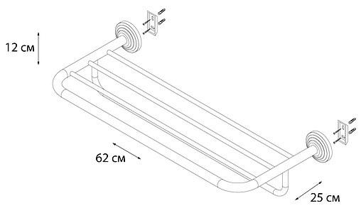 Полка для полотенец Fixsen Retro бронза FX-83815