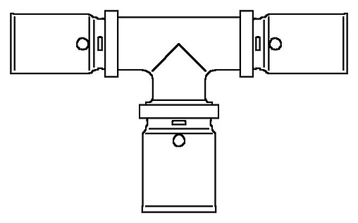 Тройник пресс редукционный 16мм x 20мм x 16мм Oventrop Cofit P 1513454
