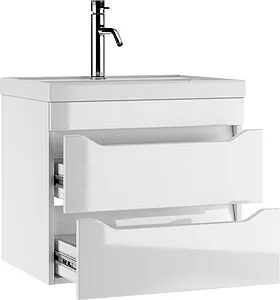 Тумба-умывальник подвесная Айсберг Ева 60 белый DA5914T+4670142930044, 4