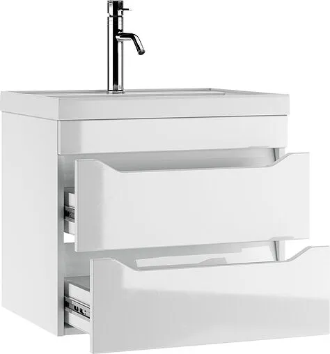 Тумба-умывальник подвесной Айсберг Ева 60 белый DA5914T+4670142930044