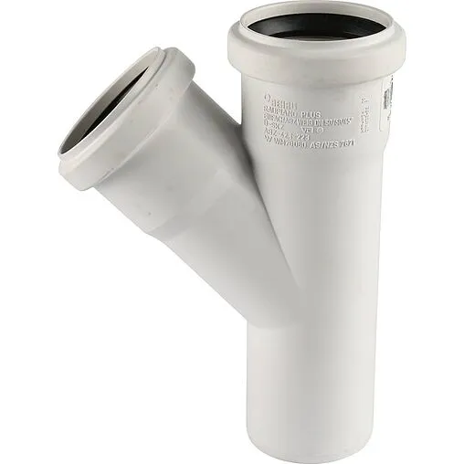 Тройник внутренний бесшумный D=75x75мм Угол 45° Rehau Raupiano Plus 11212941001