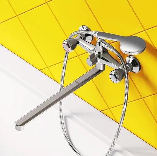 Смеситель для ванны с длинным изливом Dorff Modern хром D7095000 Смеситель для ванны с длинным изливом Dorff Modern хром D7095000
