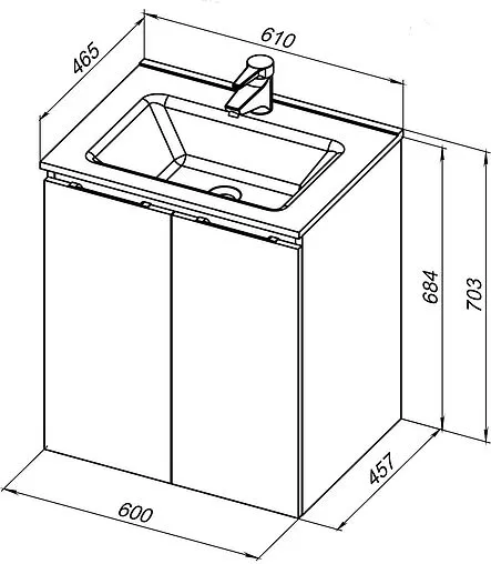Тумба под умывальник подвесная Aquanet Алвита New 60 антрацит 00277523