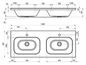 Раковина Ravak Chrome 120 белый XJG01212000 Раковина Ravak Chrome 120 белый XJG01212000, 2