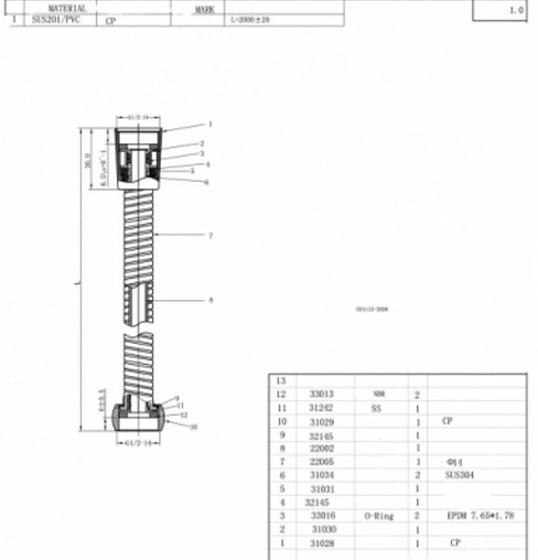 Шланг для душа Bravat 150см хром P7234CP-RUS