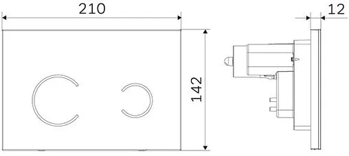 Клавиша смыва для унитаза сенсорная Am.Pm Touch Pro I0450B38 черный глянцевый
