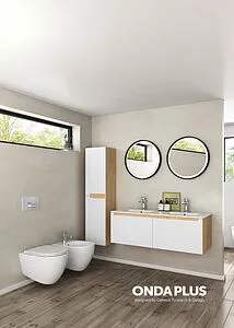 Шкаф-пенал подвесной Isvea Onda Plus 35 белый/дуб 21OP3063040I, 3