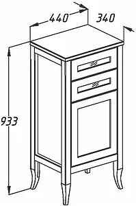 Комод напольный Opadiris Мираж 44 R слоновая кость 00-00000046, 2