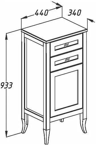 Комод напольный Opadiris Мираж 44 R слоновая кость 00-00000046