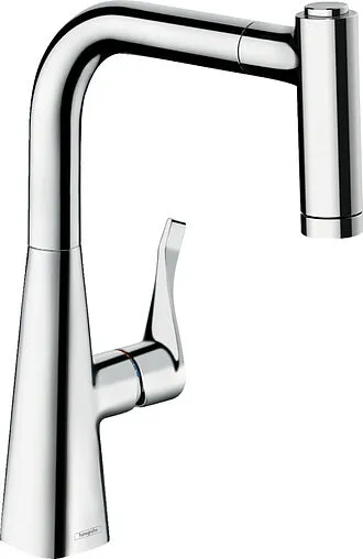 Смеситель для кухни с выдвижным изливом Hansgrohe Metris M71 220 2jet хром 73800000