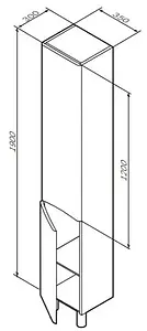 Шкаф-пенал Am.Pm Like 35 L белый M80CSL0356WG Шкаф-пенал Am.Pm Like 35 L белый M80CSL0356WG, 2