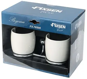 Стакан двойной Fixsen Bogema хром/белый с рисунком FX-78507 Стакан двойной Fixsen Bogema хром/белый с рисунком FX-78507, 2