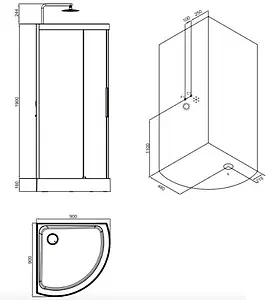 Кабина душевая 900x900мм Am.Pm Like W80C-016-090MTA, 2