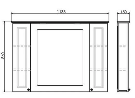 Шкаф-зеркало Comforty Палермо 120 белый 00004142365CF